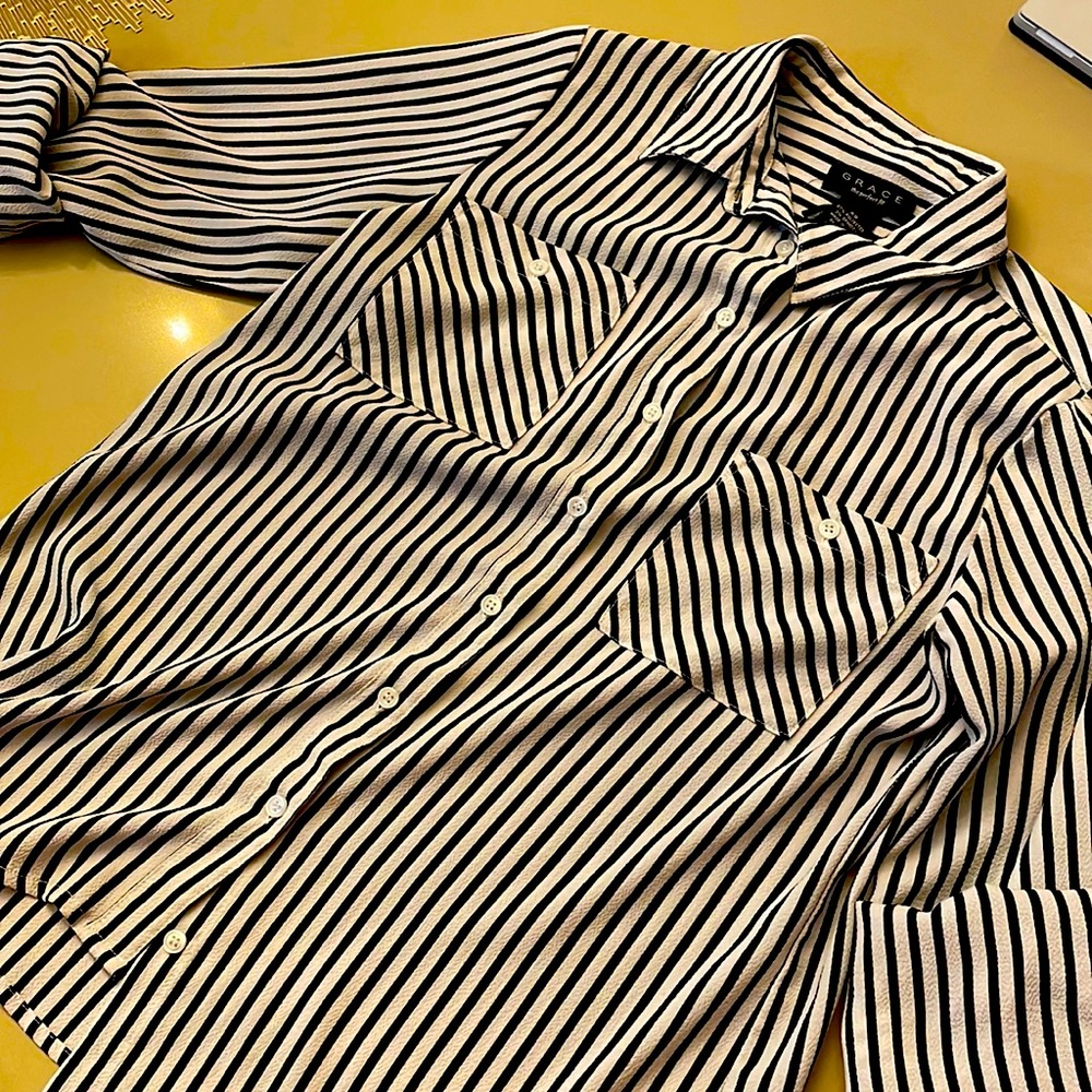 Black & White Stripes Blouse